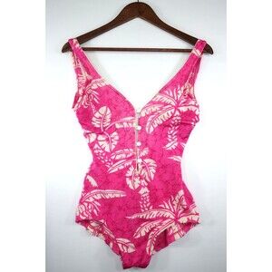 VTG Cole Of California Pink Hawaiian Retro Pin Up Bathing Suit Swimsuit 1970's 8